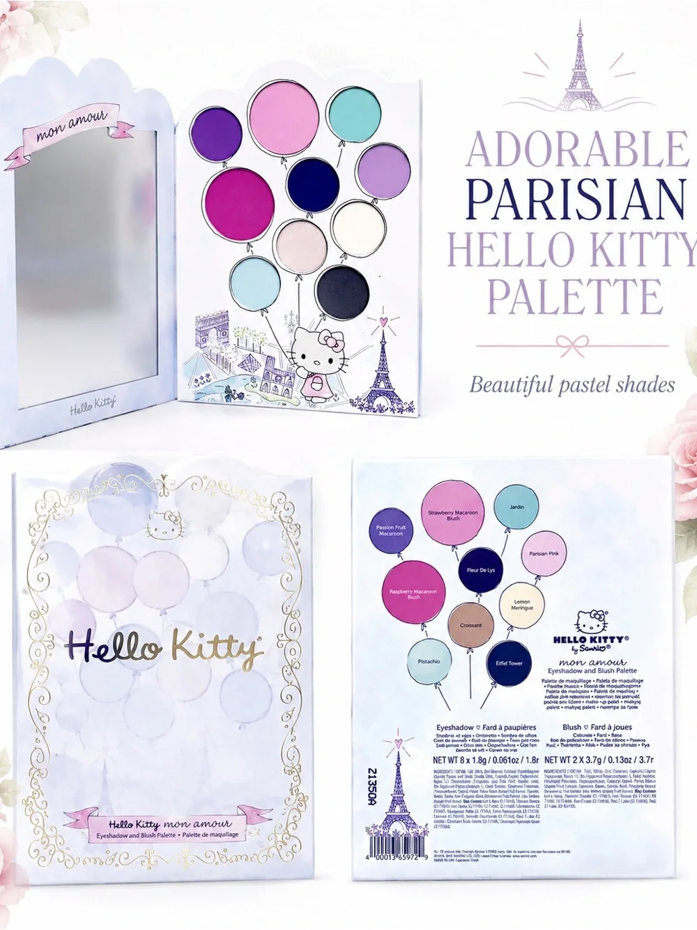 Hello Kitty by Sanrio Mon Amour Eyeshadow & Blush Palette NWT & NIB Collectible